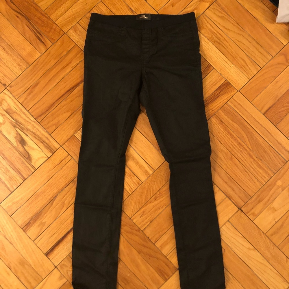 The Castings waxed black skinny jeans, size 8